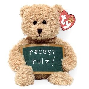 Ty Beanie Baby School Rocks Bear Recess Rulz! NWT